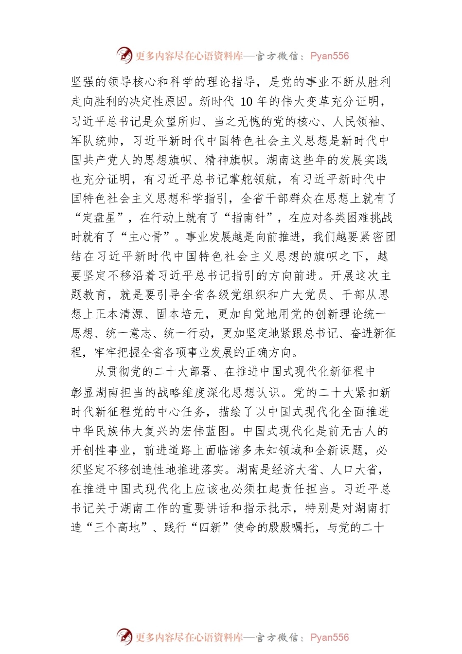 以高度政治责任感抓实主题教育 凝心聚力全面建设社会主义现代化新湖南.docx_第2页