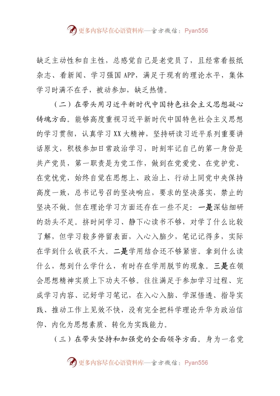个人2022年民主生活会党员干部对照检查材料.docx_第2页