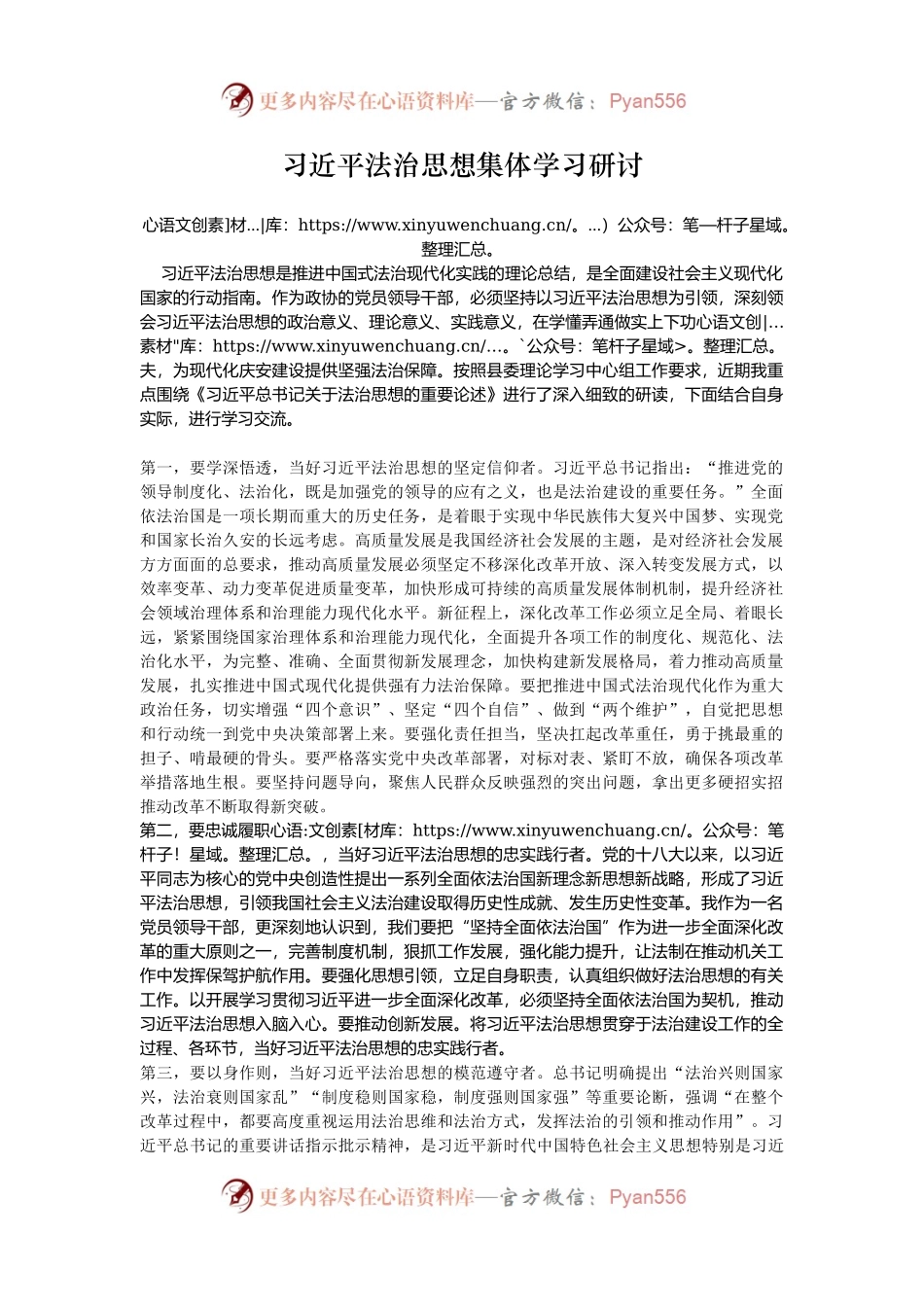 习近平法治思想集体学习研讨.docx_第1页
