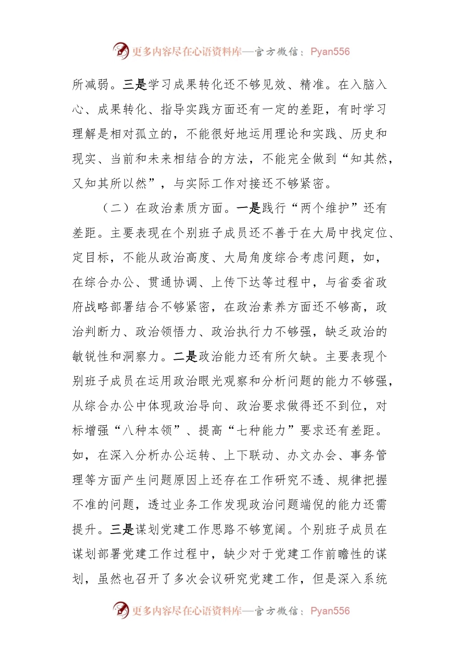 主题教育班子六个对照案例剖析材料.docx_第2页