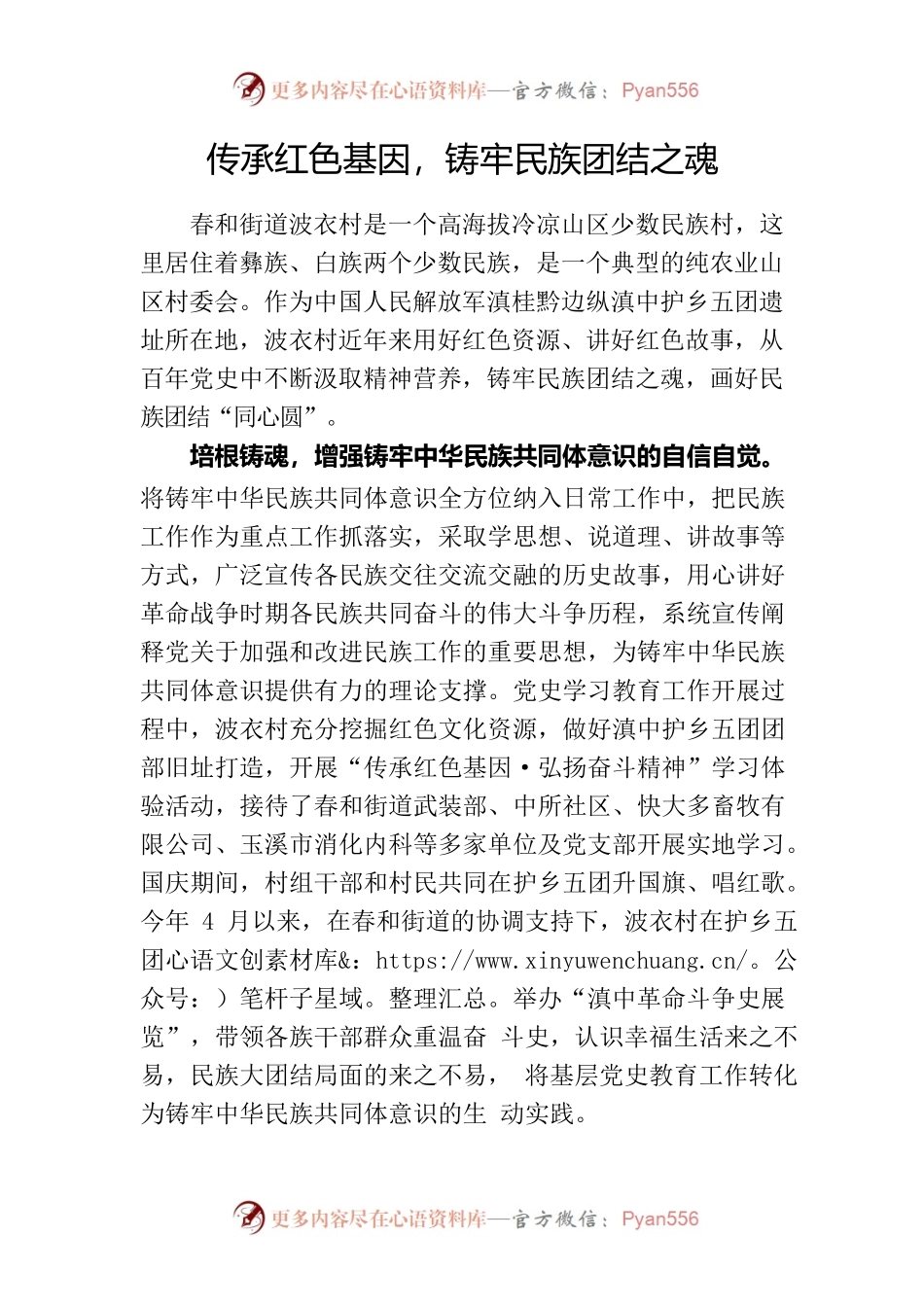 传承红色基因 铸牢民族团结之魂.docx_第1页