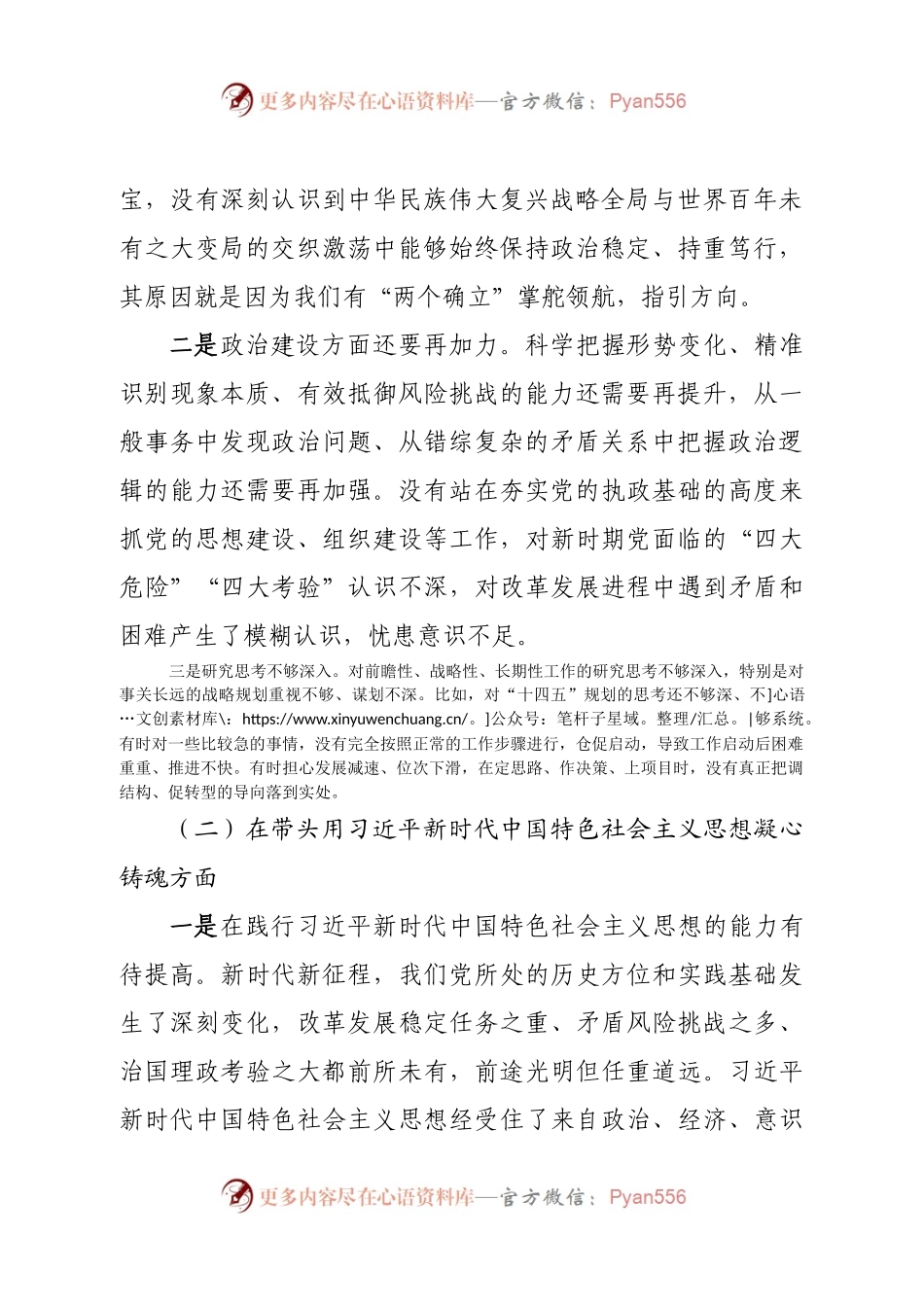 个人区政府领导2022年度民主生活会个人对照检查材料.docx_第2页