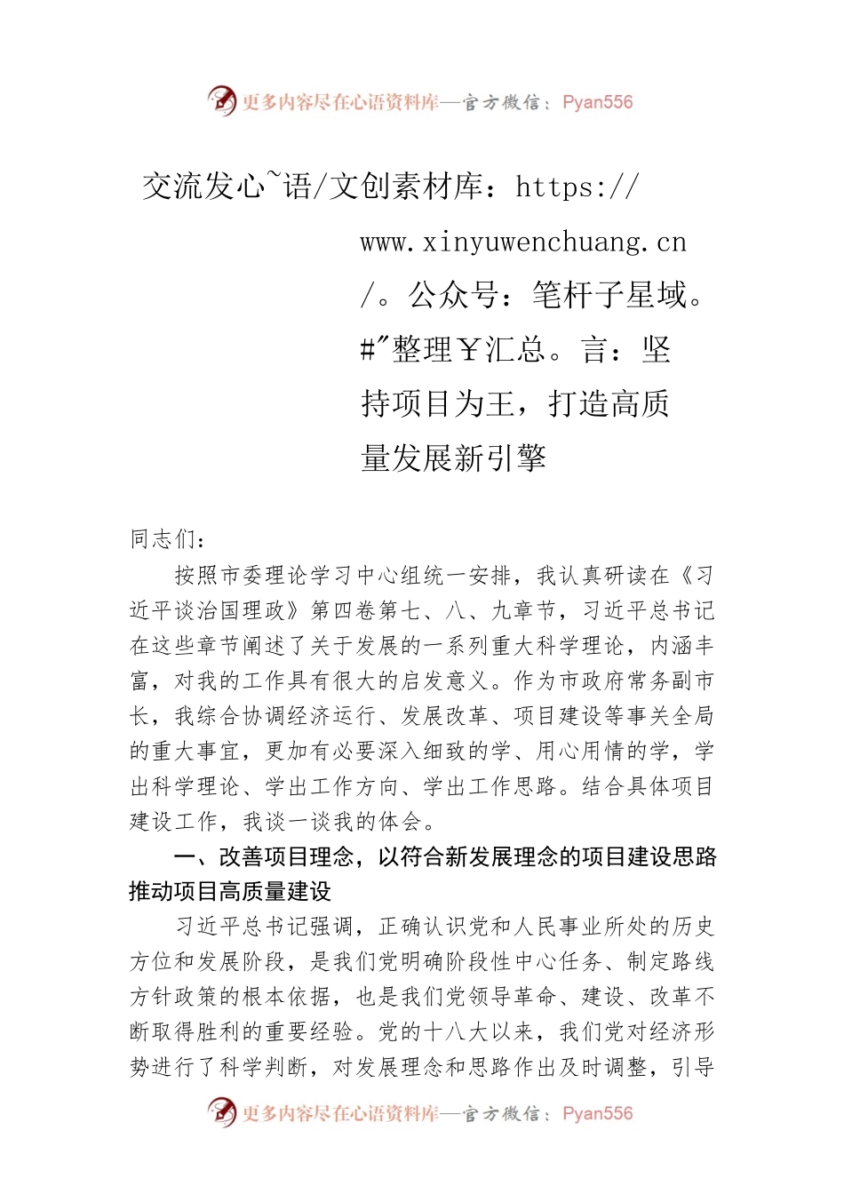 交流发言：坚持项目为王，打造高质量发展新引擎.docx_第1页