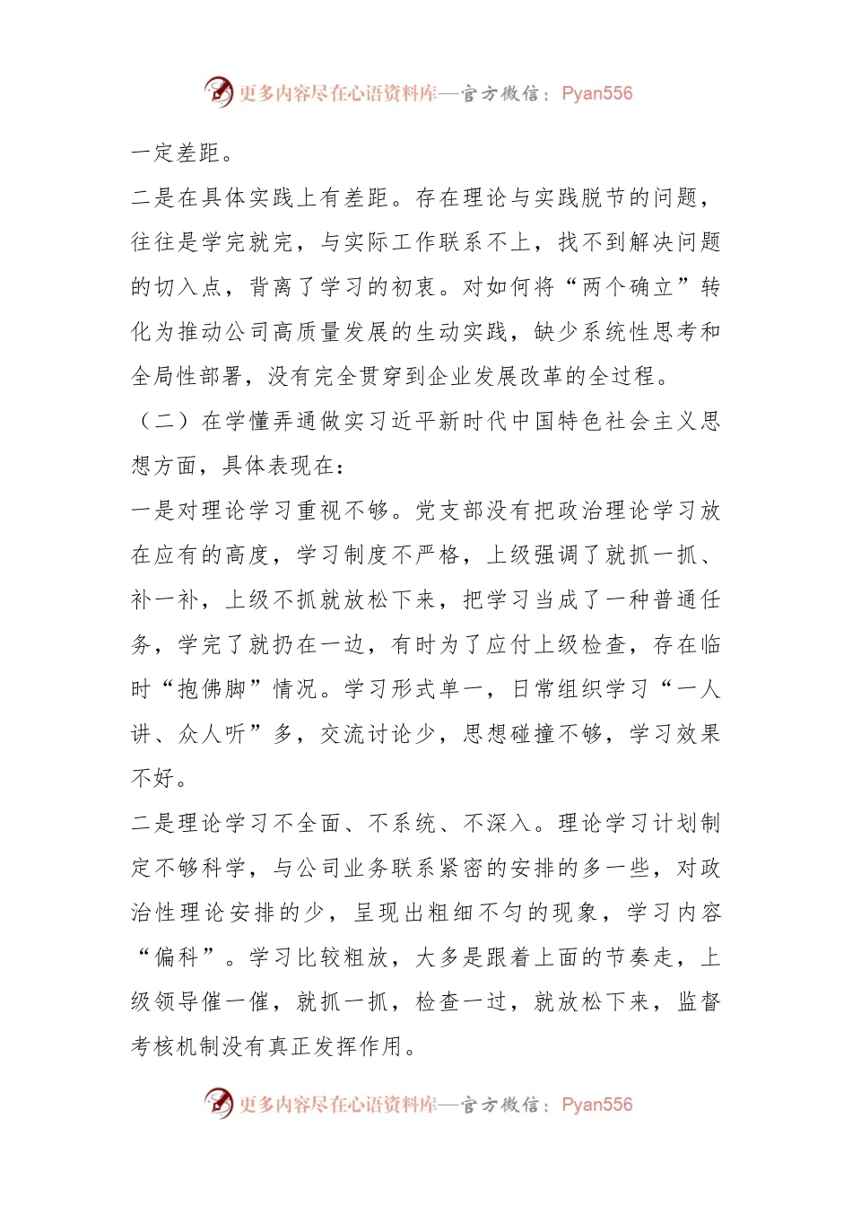 上年度组织生活会党支部支委对照检查材料.docx_第2页