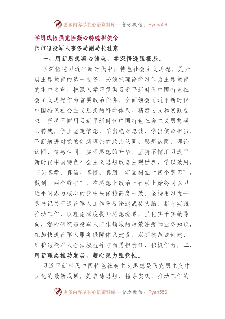 主题教育研讨发言三篇（军退、审计、教育）.docx_第1页