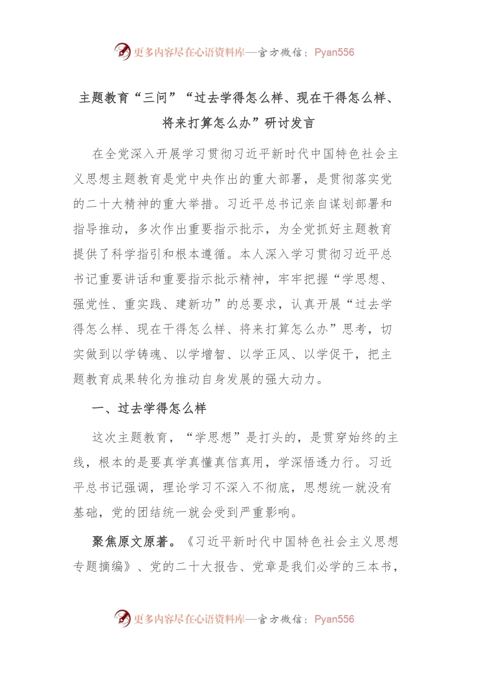 主题教育“三问”“过去学得怎么样、现在干得怎么样、将来打算怎么办”研讨发言.docx_第1页