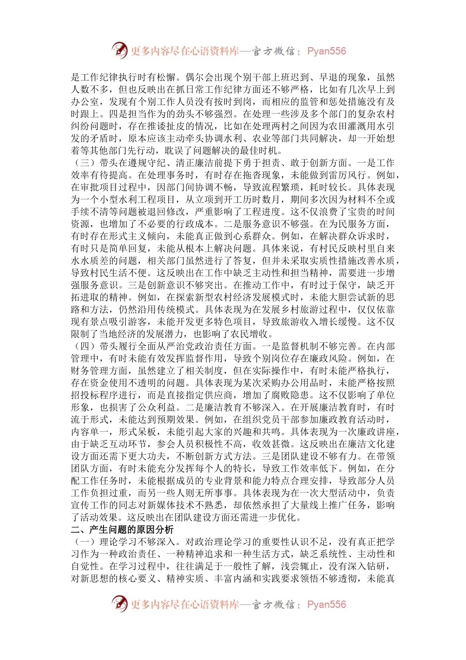 乡镇党委书记2024年民主生活会对照检查发言材料（围绕“四个带头”）.docx_第2页