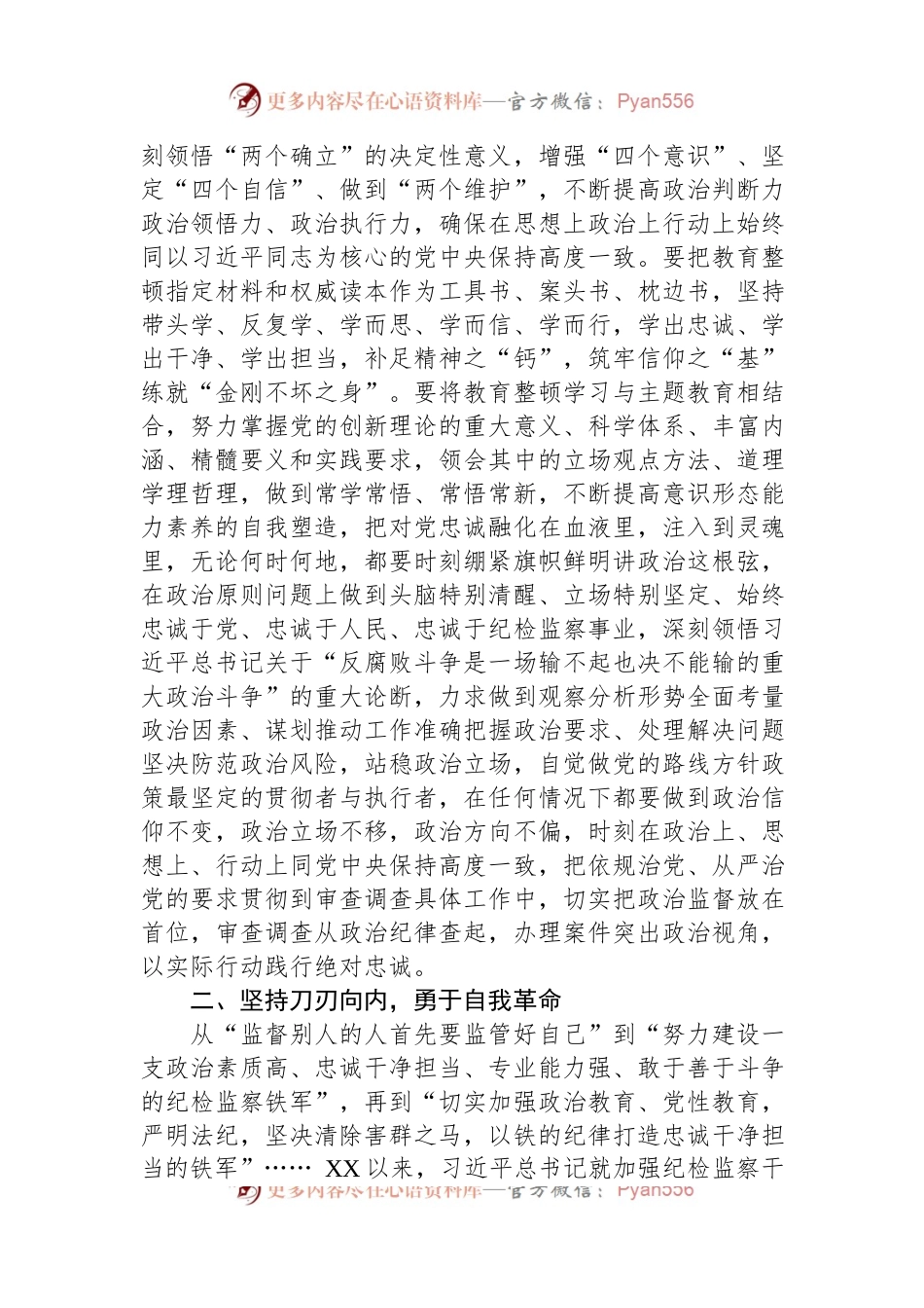 交流研讨提纲：扎实开展教育整顿+打造忠诚纯洁纪检铁军.docx_第2页