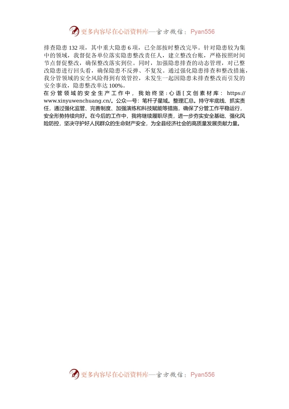 个人履行分管领域安全生产工作汇报.docx_第2页