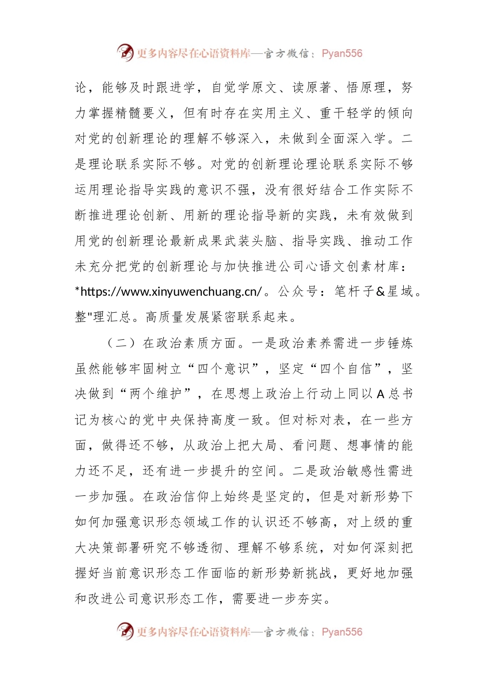 主题教育组织生活会班子成员个人对照检查材料（素质能力、担当作为、检视剖析，发言提纲）.docx_第2页