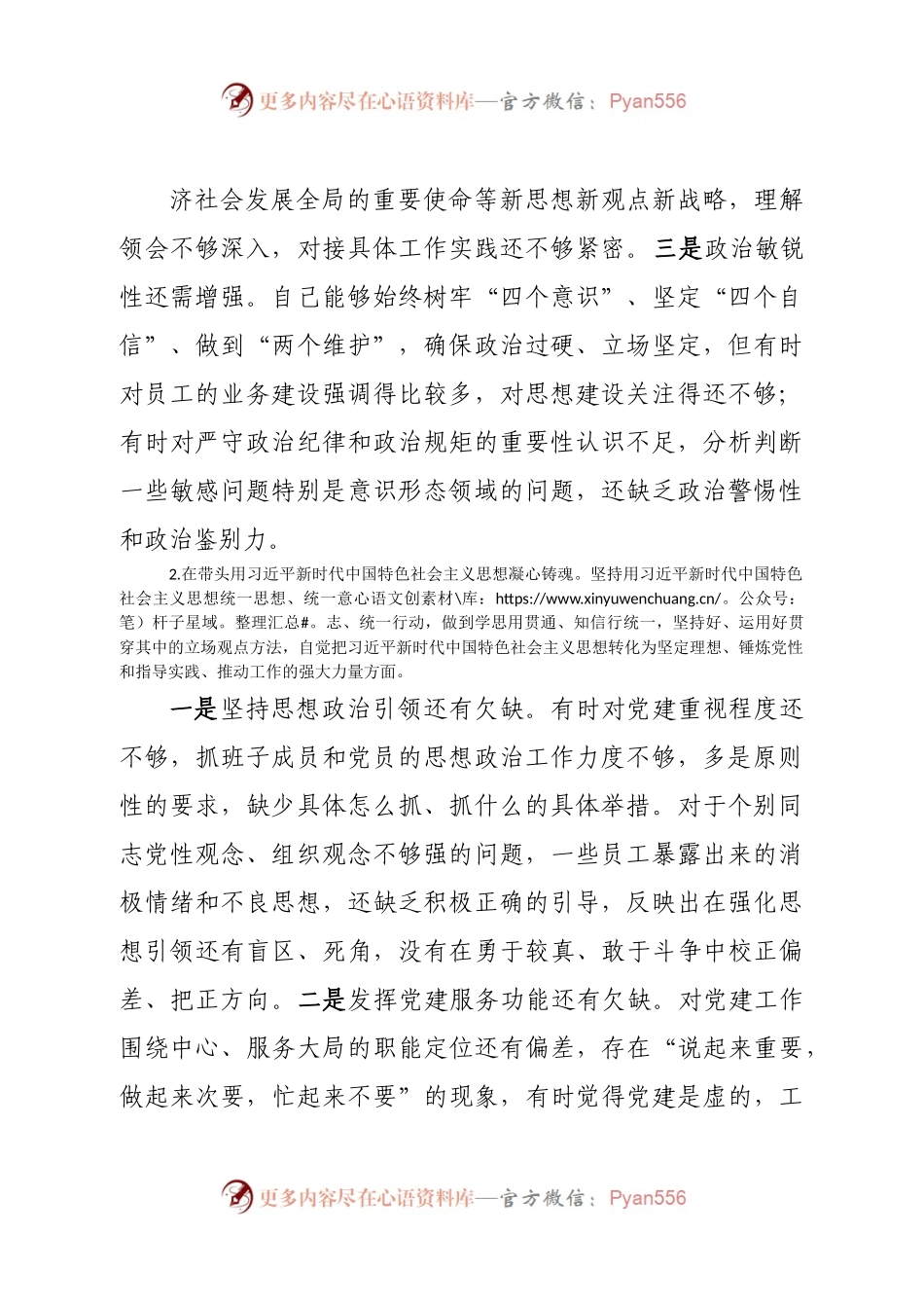 个人2022年度民主生活会个人对照剖析材料.docx_第2页