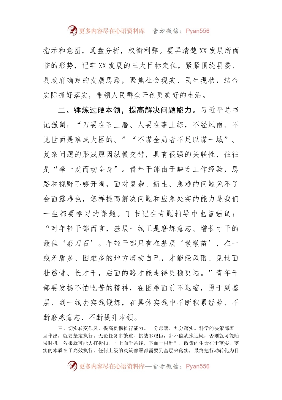 交流研讨发言材料：青年干部要提高“四个本领”推动工作落实.docx_第2页