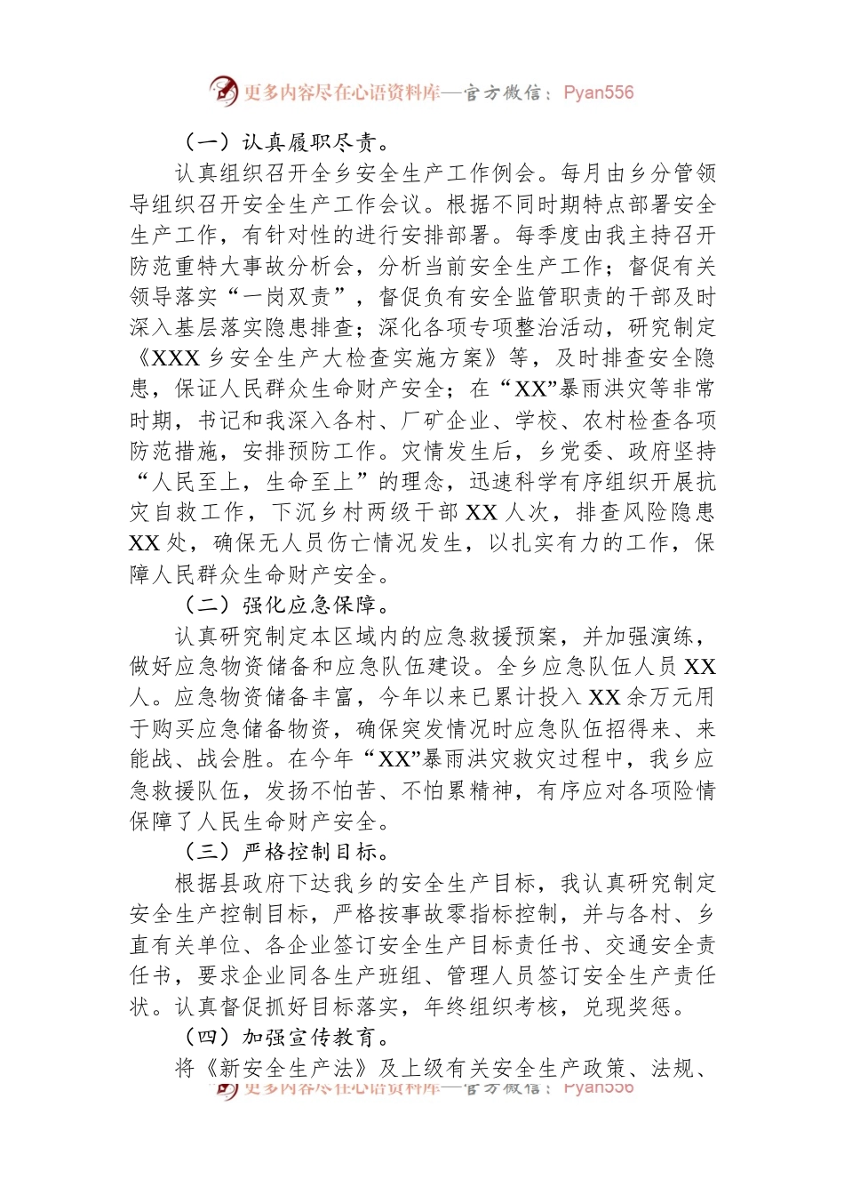 乡2022年安全生产工作履职报告.docx_第2页