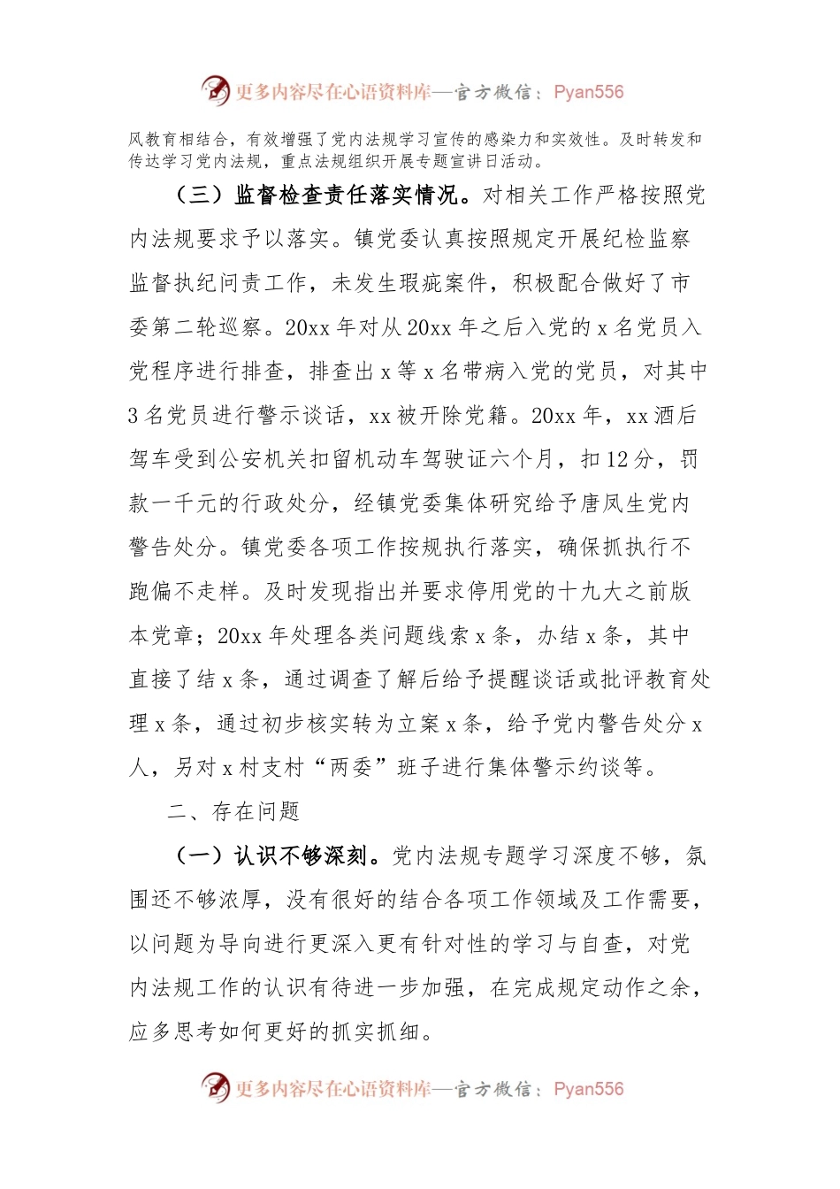 乡镇党内法规责任制执行情况自查报告.docx_第2页