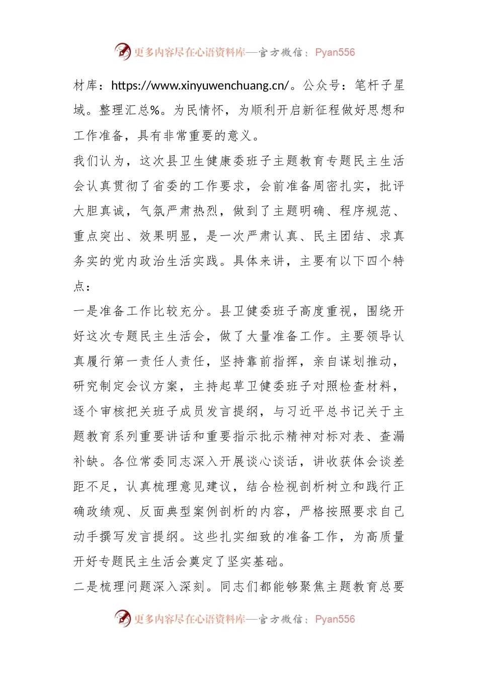 主题教育专题民主生活会点评提纲.docx_第2页
