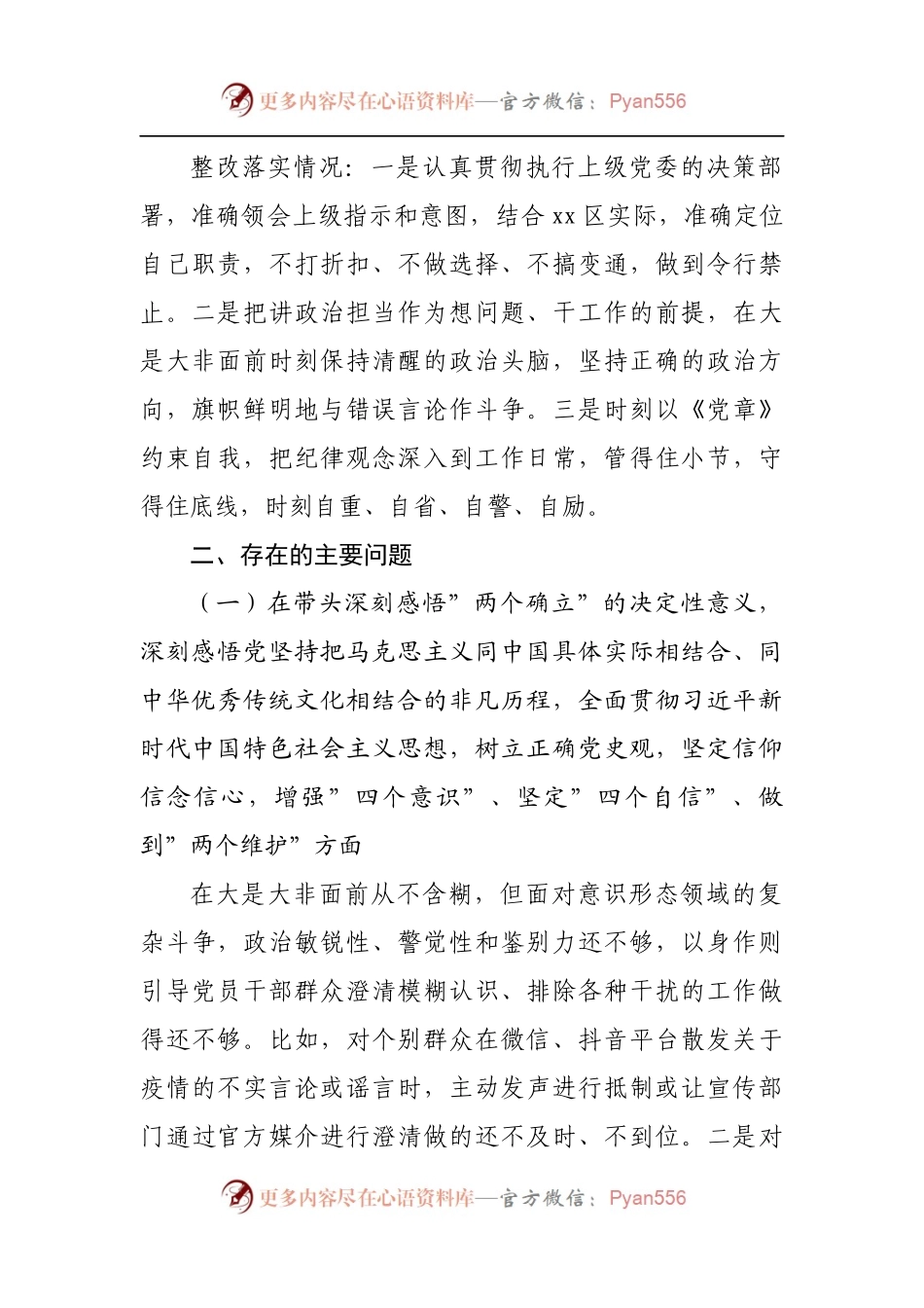 个人2021年专题民主生活会个人发言[县].docx_第2页