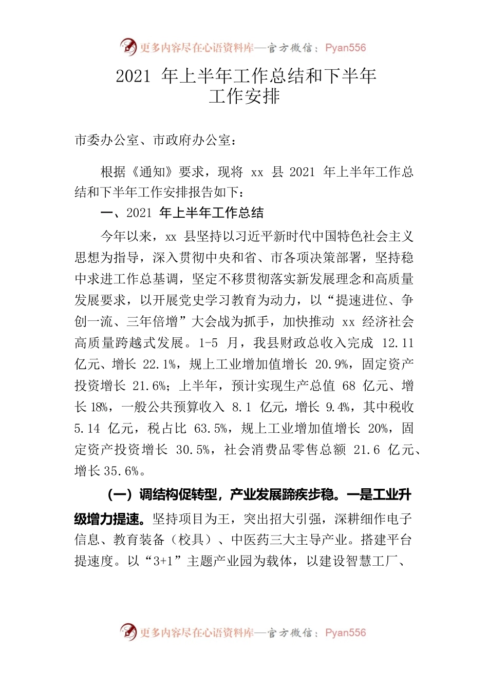 上半年总结和下半年安排2021.docx_第1页
