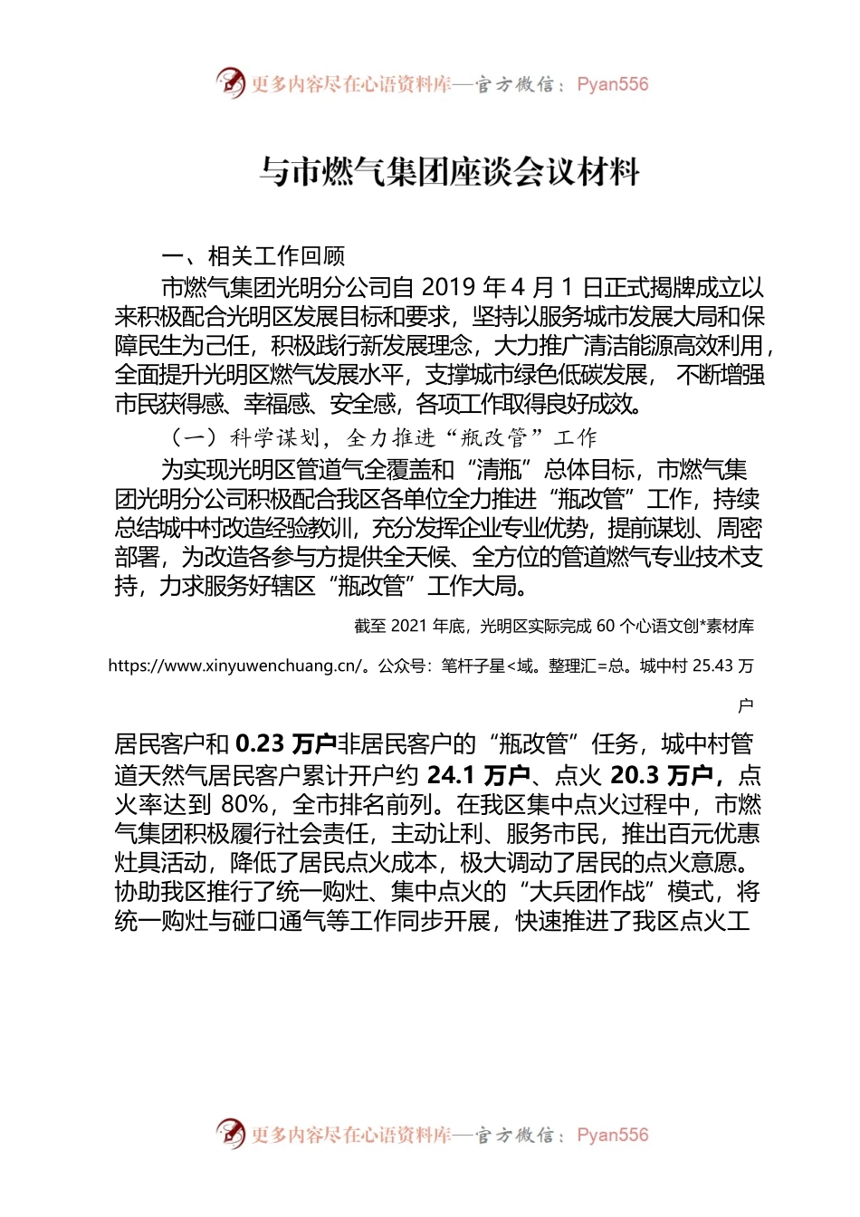 与市燃气集团座谈会议材料.docx_第1页