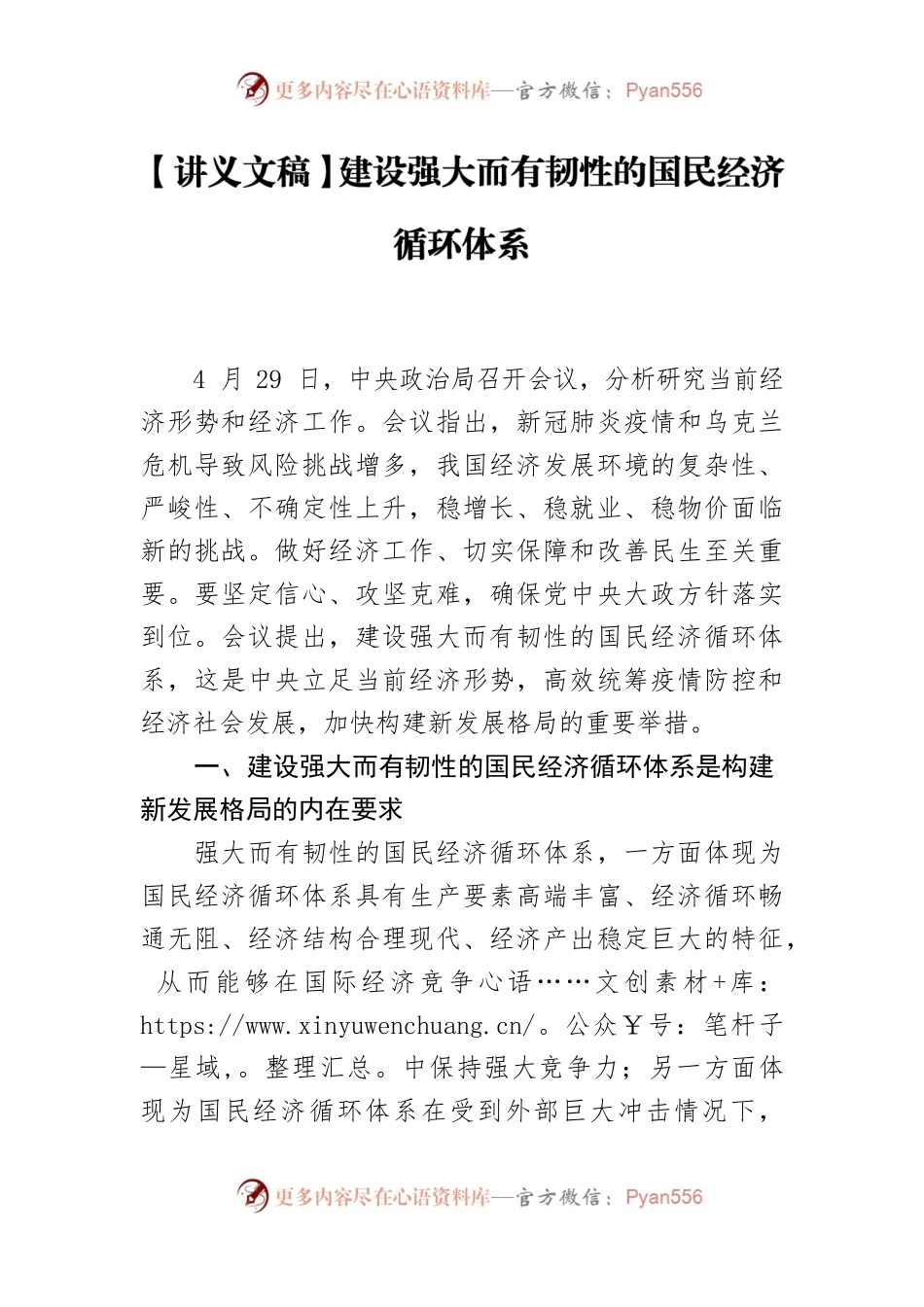 【讲义文稿】建设强大而有韧性的国民经济循环体系.docx_第1页