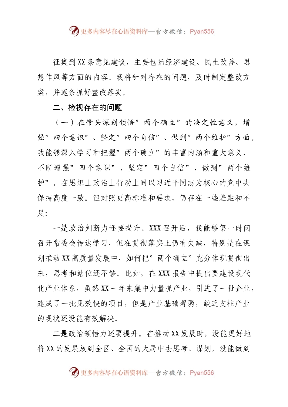 个人2022年度民主生活会个人发言提纲.docx_第2页