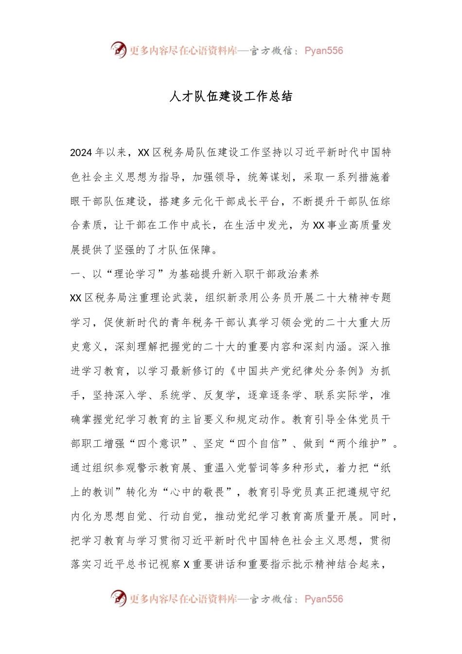 人才队伍建设工作总结.docx_第1页