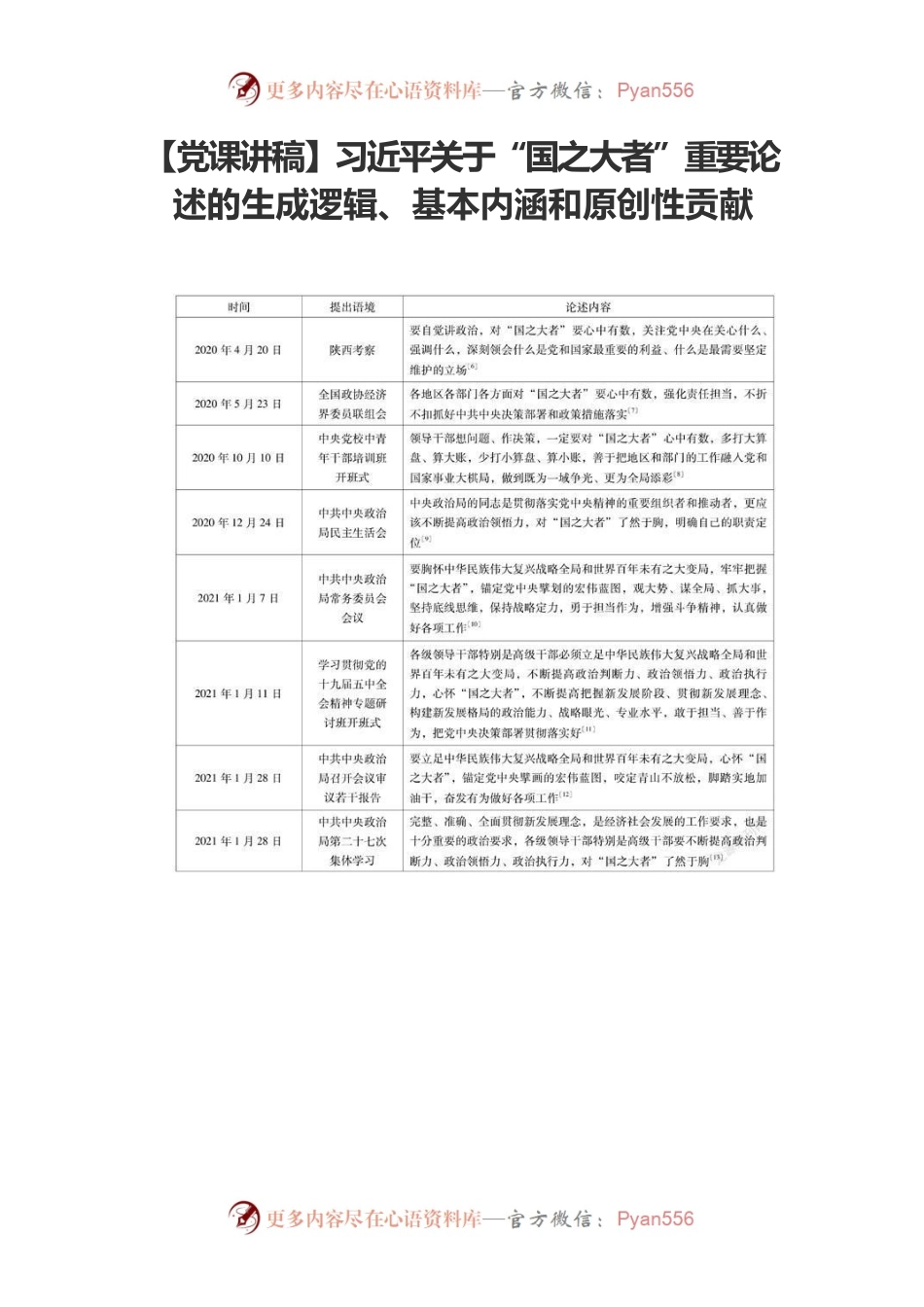 习近平关于“国之大者”重要论述的生成逻辑、基本内涵和原创性贡献.docx_第1页