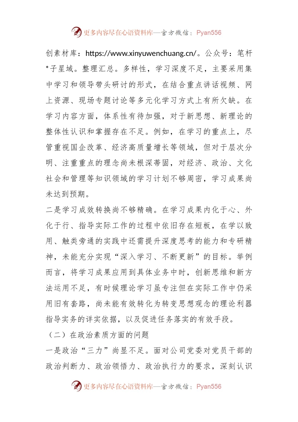主题教育专题民主生活会领导班子对照检查材料（3）.docx_第2页