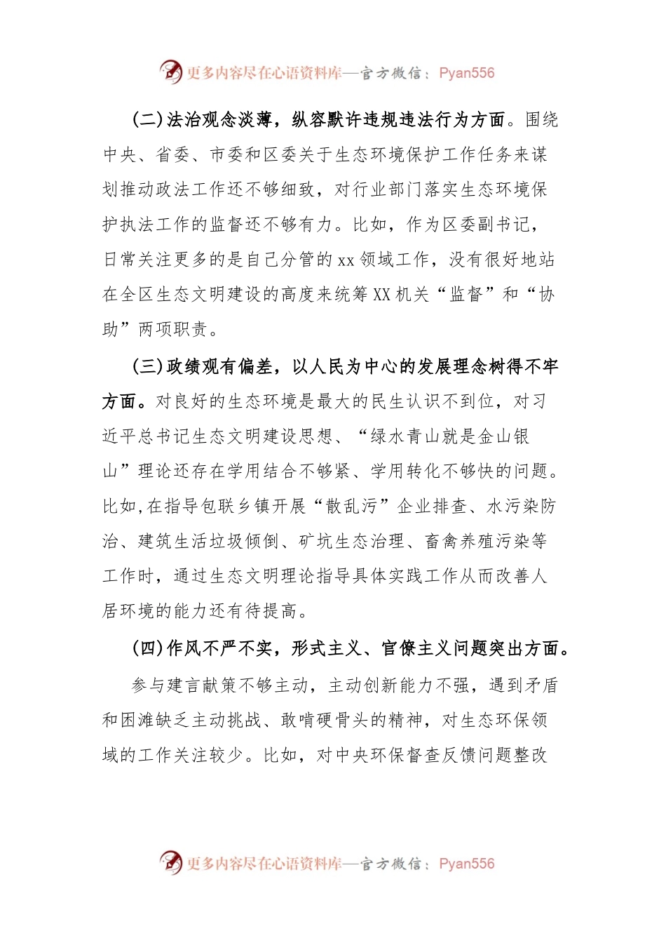 中央生态环保督查责任追究问题以案促改专题民主生活会个人发言提纲.docx_第2页