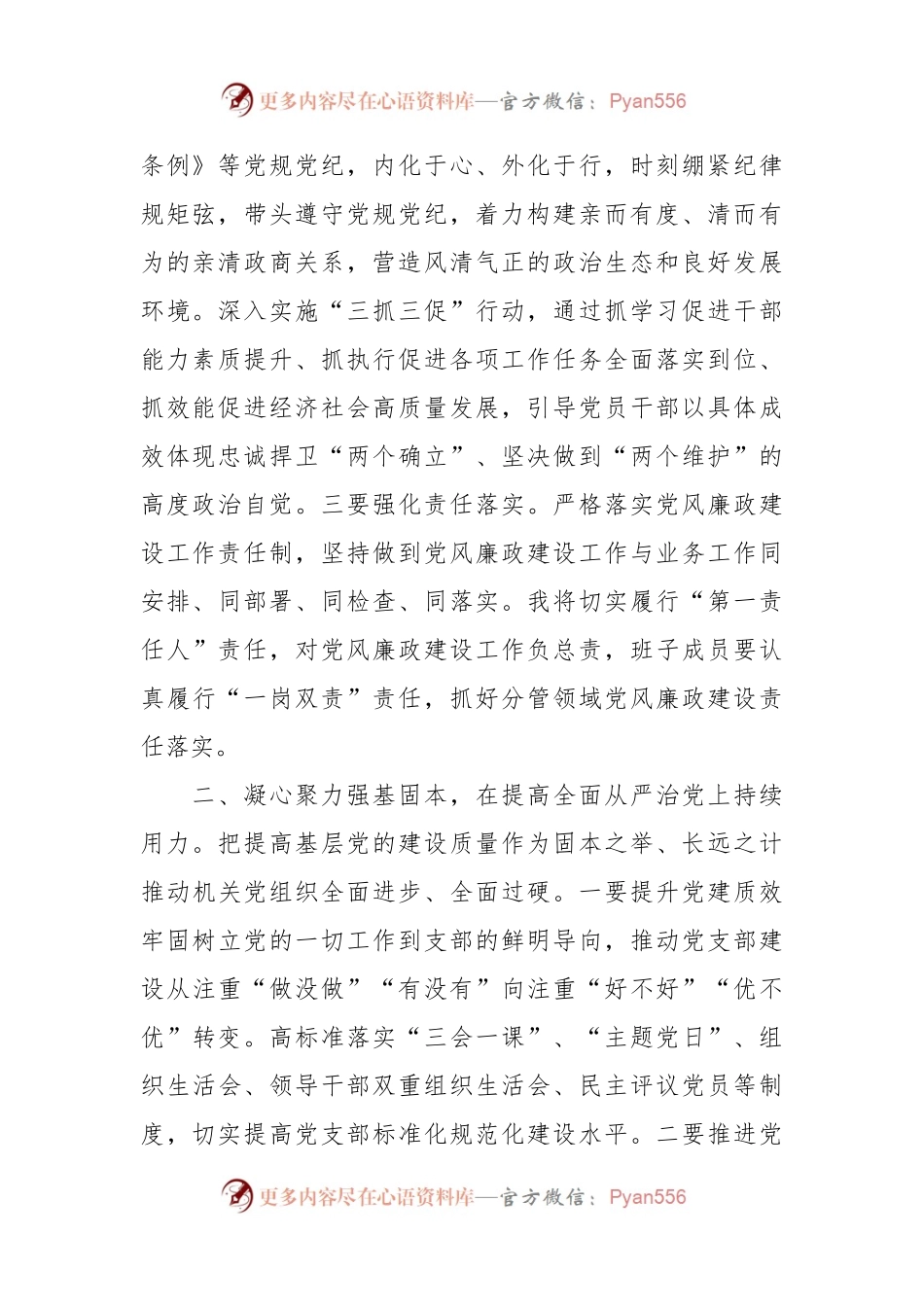 从严治党暨党风廉政建设工作总结发言稿.docx_第2页