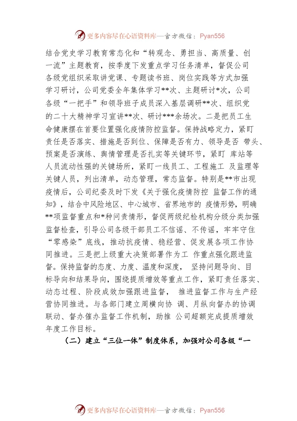 公司纪委2022年落实监督责任工作情况的报告及2023年重点工作思路.docx_第2页