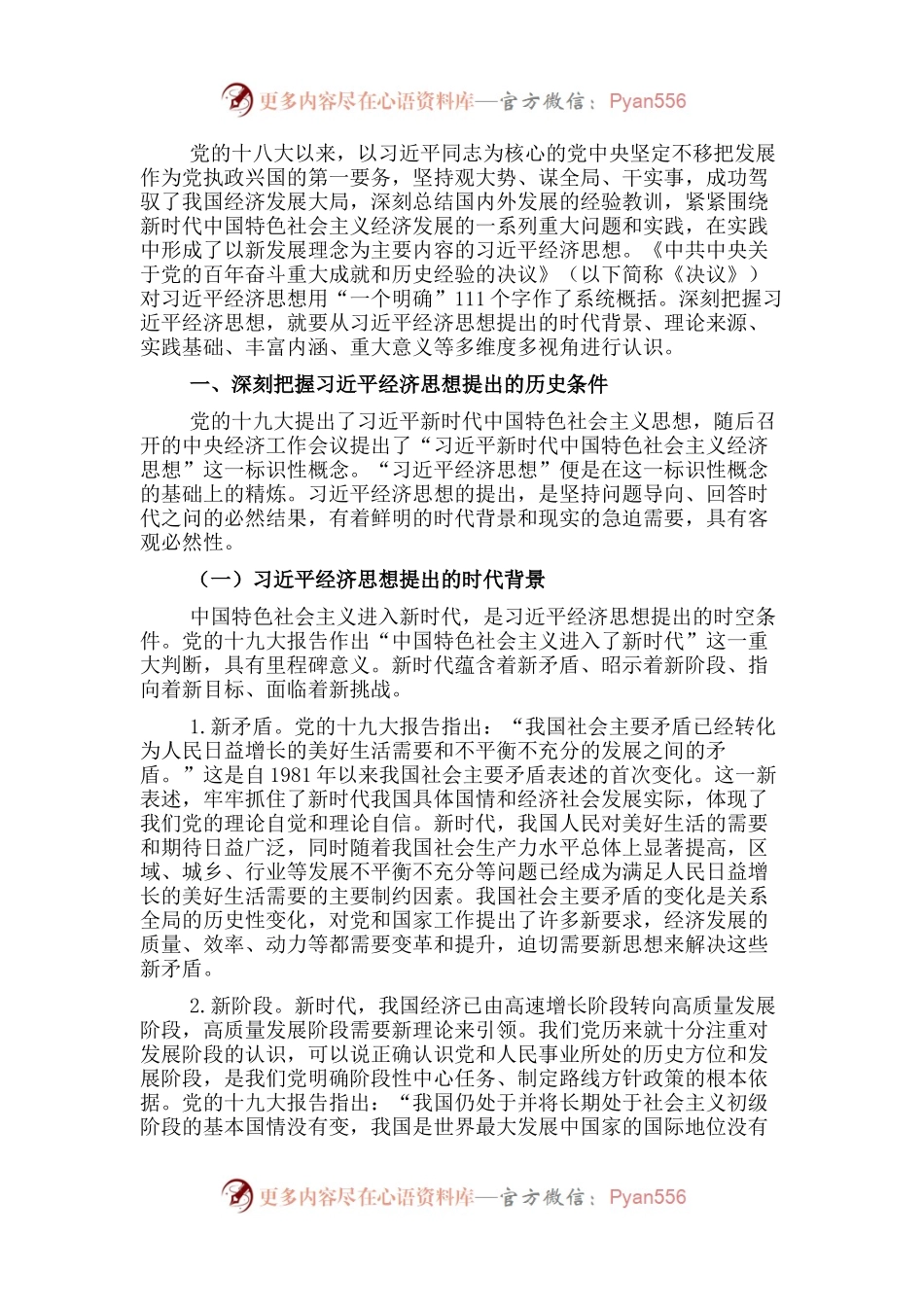 党课讲稿：深刻理解经济思想的重要性.docx_第1页