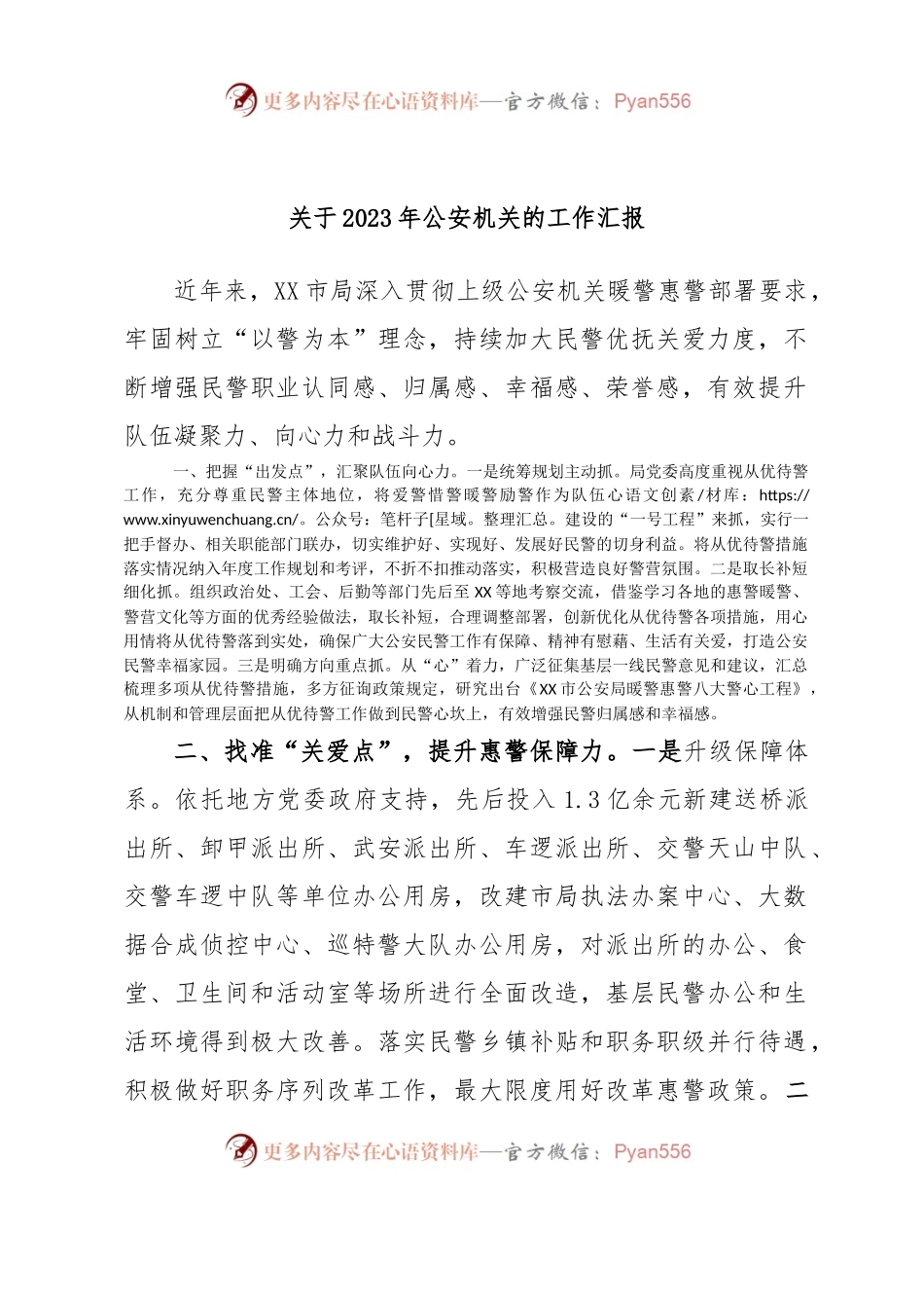 关于2023年公安机关的工作汇报.docx_第1页