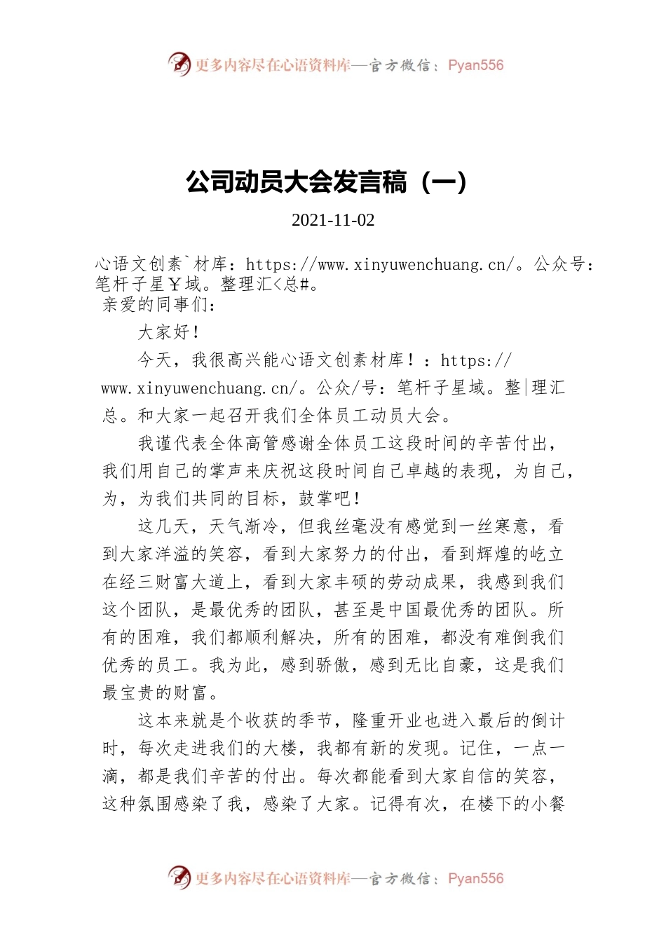 公司动员大会发言稿（一）.docx_第1页