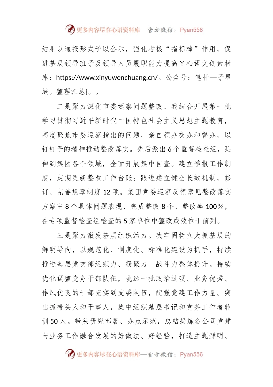 公司党委书记2023年抓基层党建工作履职情况述职报告.docx_第2页