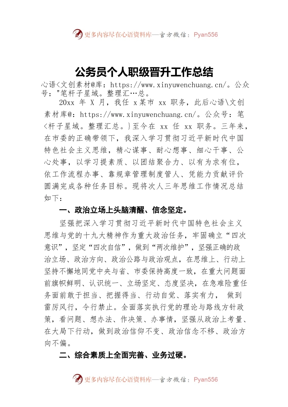 公务员个人职级晋升工作总结.docx_第1页