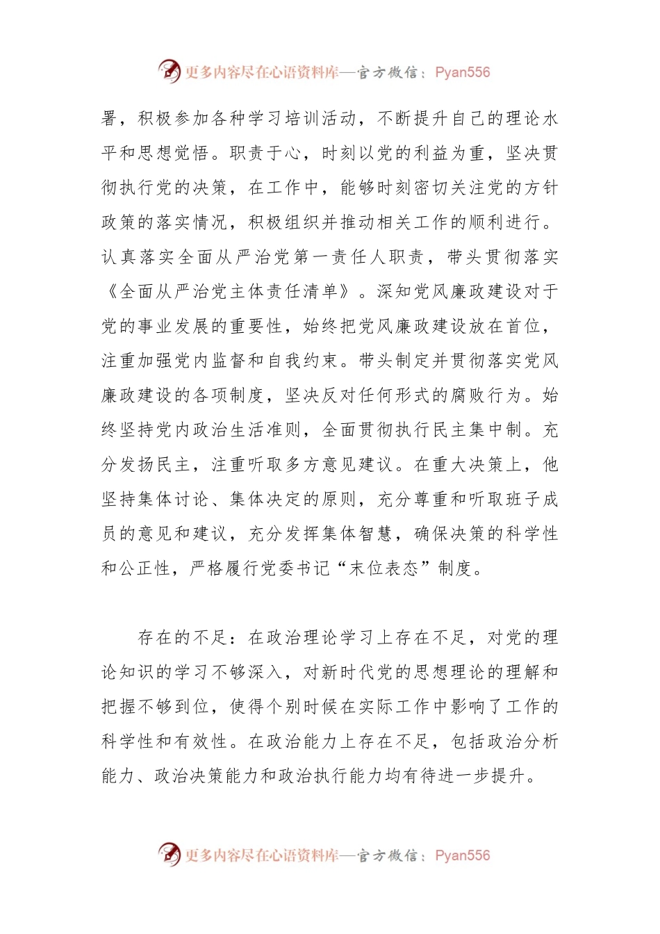 公司领导班子成员2023年政治画像报告.docx_第2页