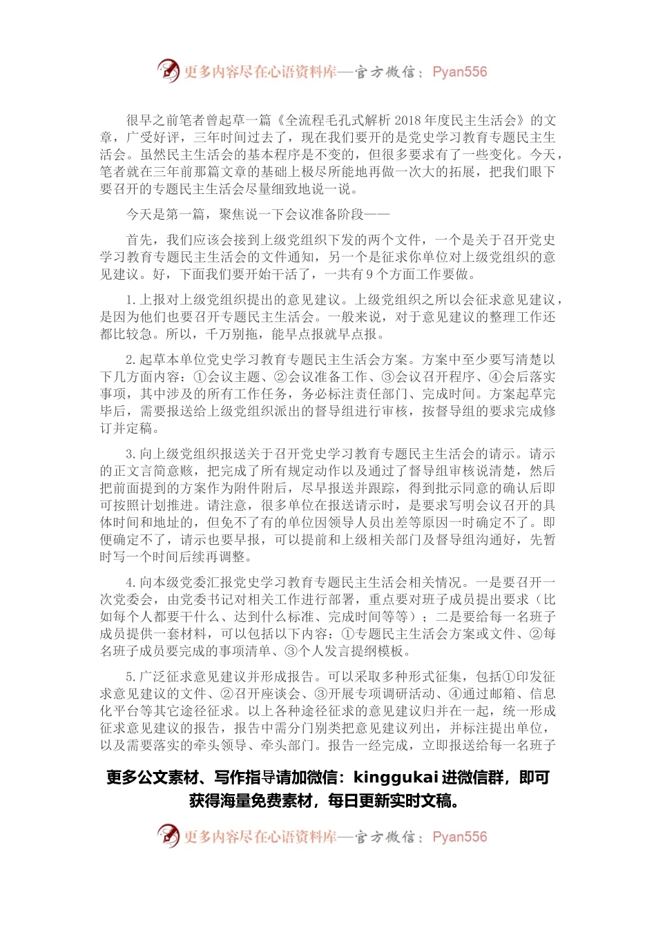 全流程毛孔式解析专题民主生活会（上）.docx_第1页