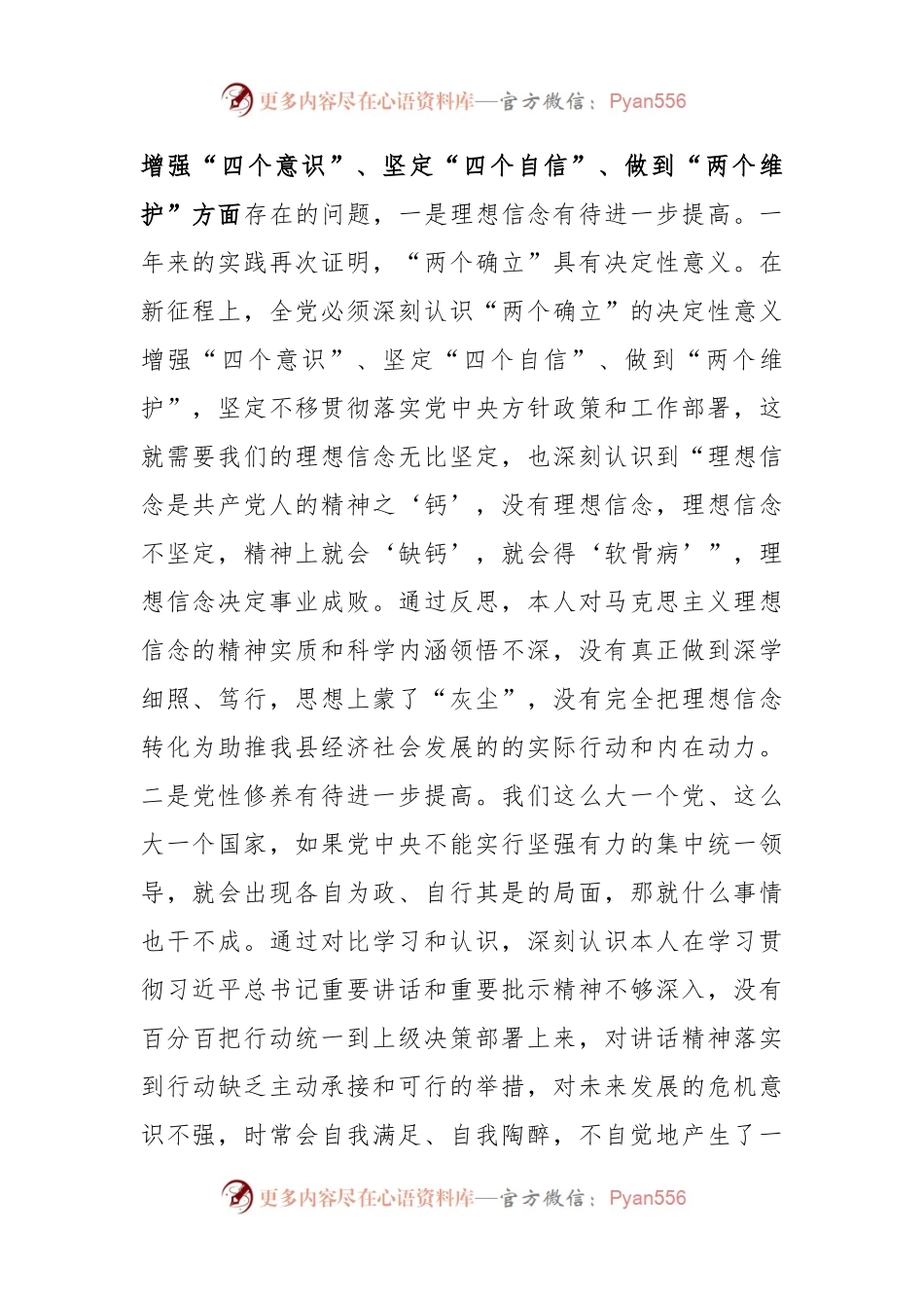 关于XX副县长2022年度民主生活会对照检查材料.docx_第2页