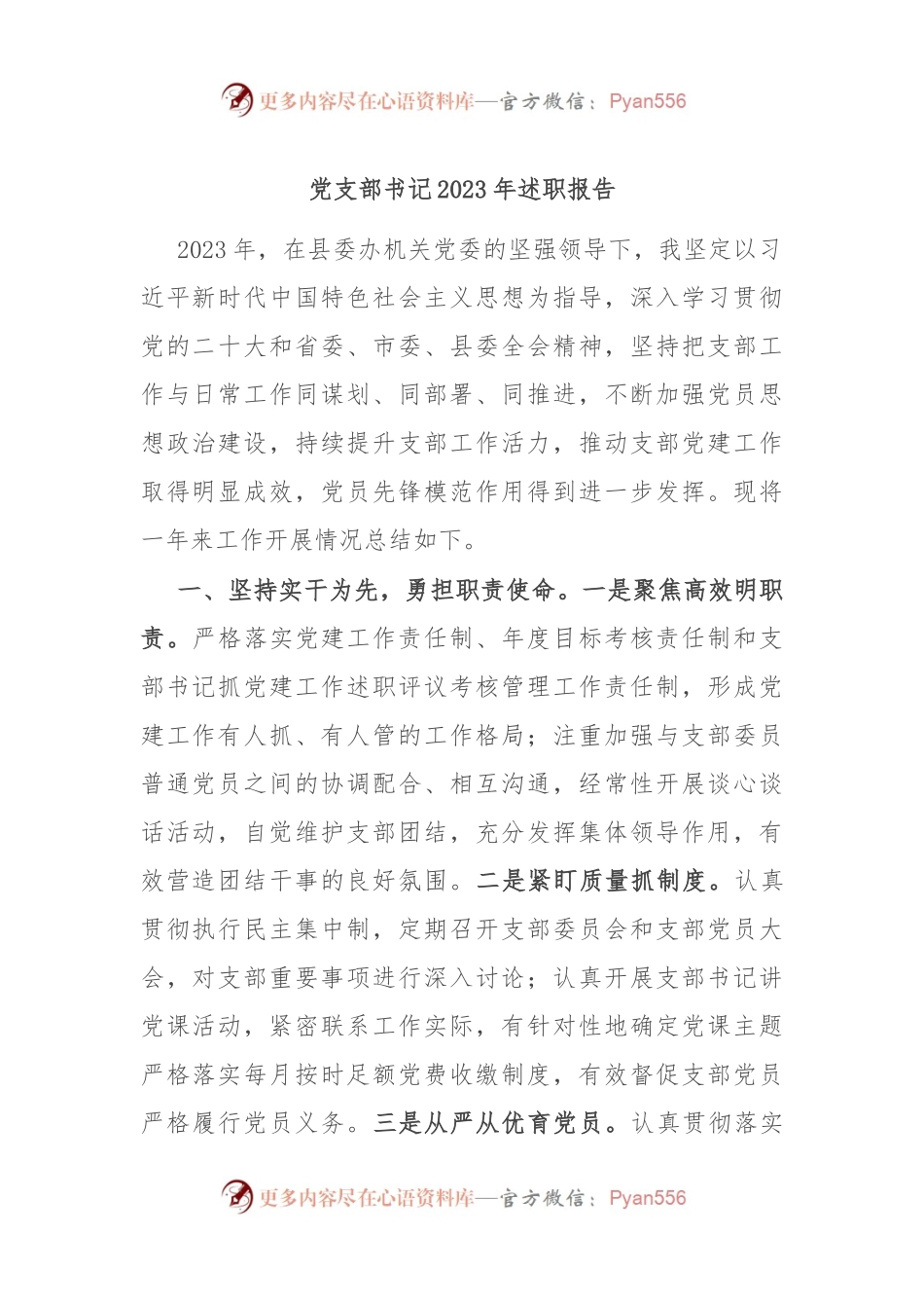 党支部书记2023年述职报告.docx_第1页