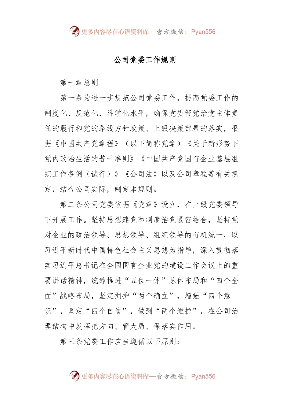 公司党委工作规则.docx_第1页
