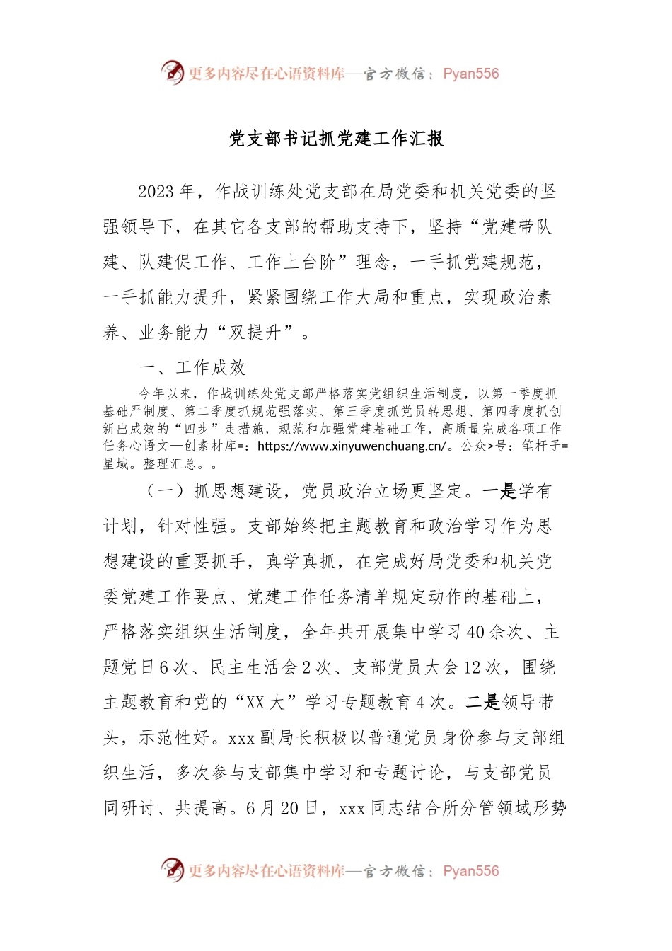 党支部书记抓党建工作汇报.docx_第1页