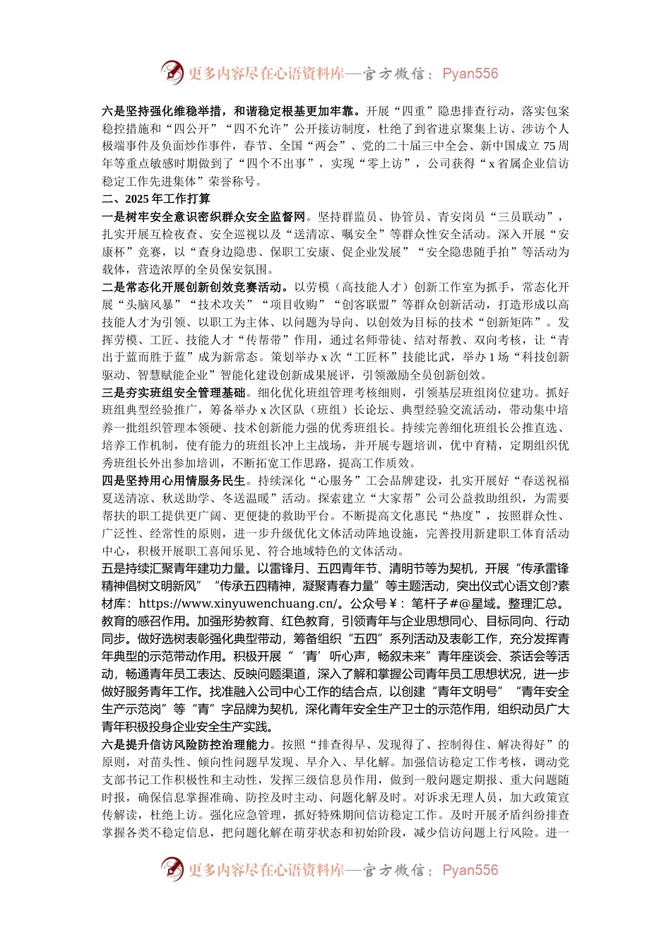 公司群团2024年工作总结及2025年打算.docx_第2页
