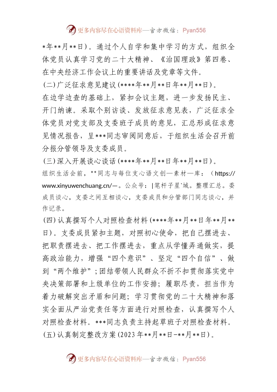 党支部关于2023年度组织生活会方案（全文997字）.docx_第2页