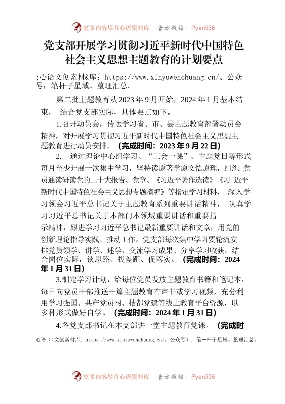党支部开展主题教育计划要点.docx_第1页