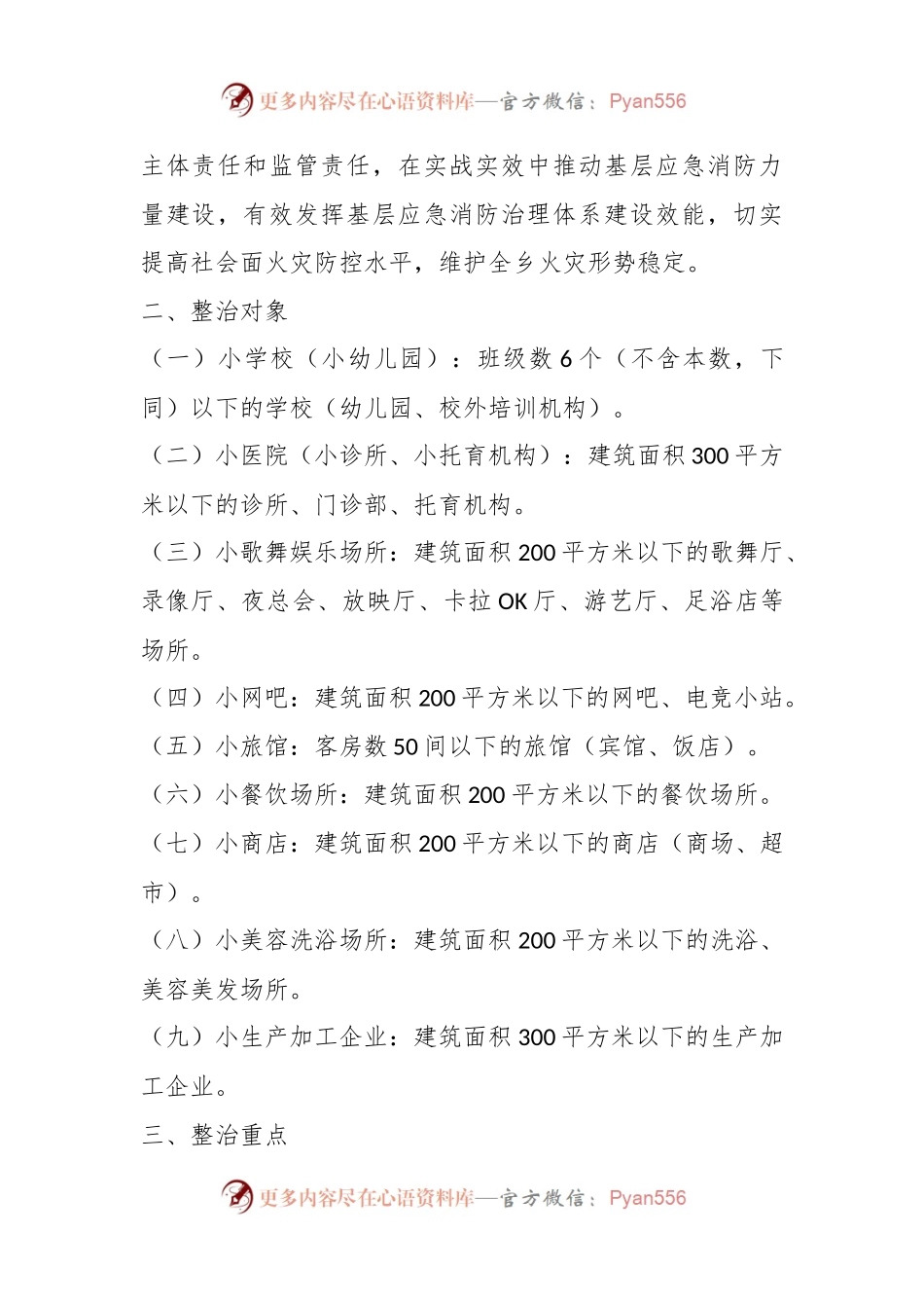 全乡“九小场所”消防安全专项整治行动方案.docx_第2页
