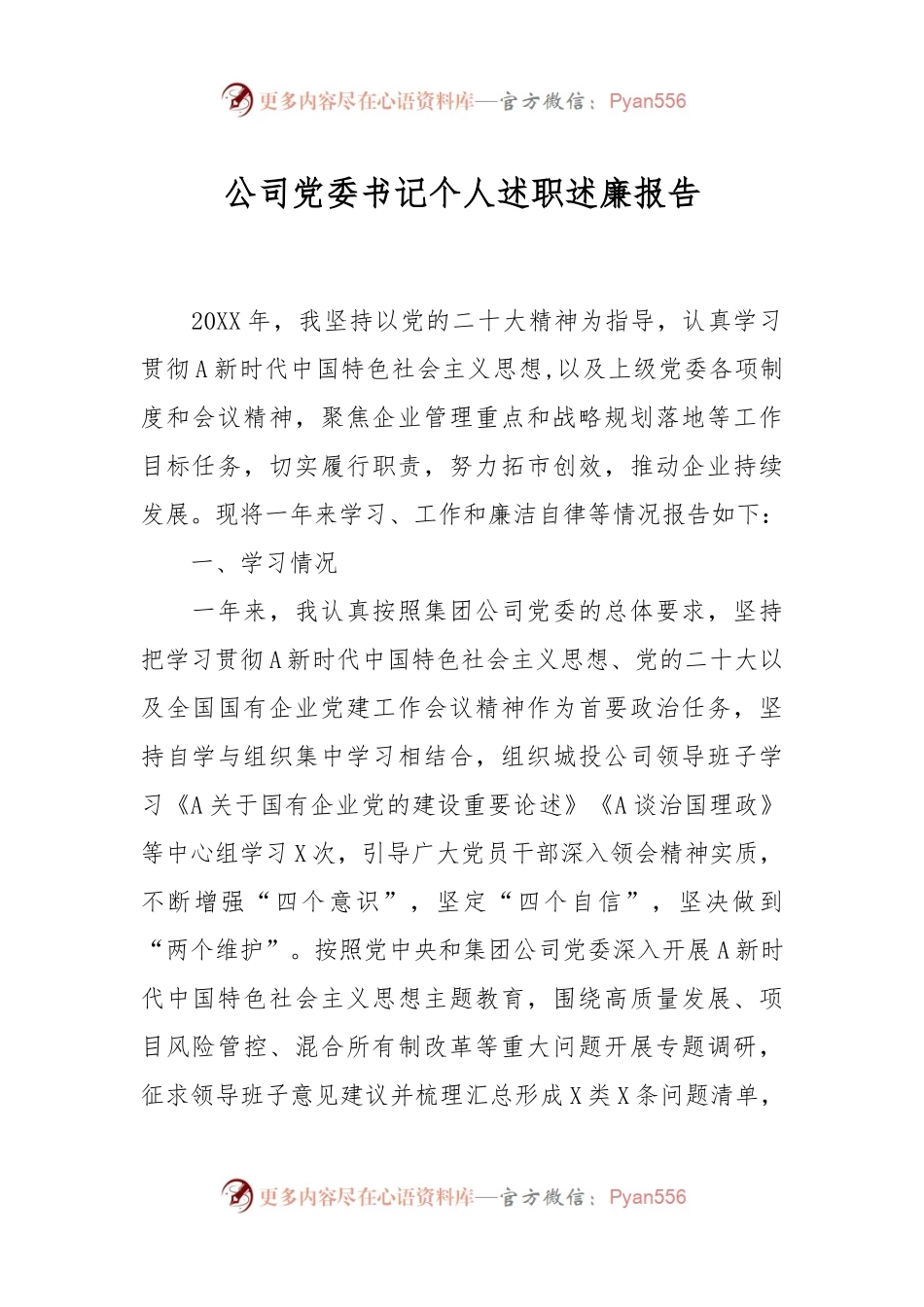 公司党委书记个人述职述廉报告.docx_第1页