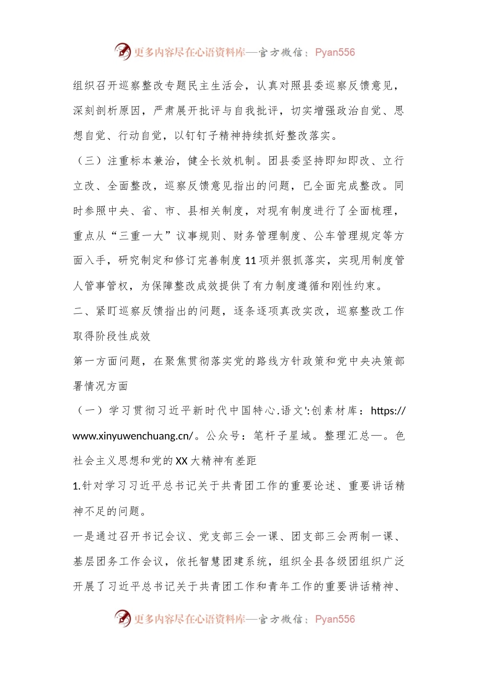共青团X县委员会关于巡察集中整改进展情况的报告.docx_第2页