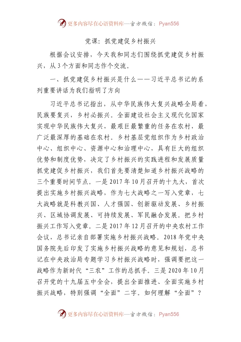 党课：抓党建促乡村振兴8900字.docx_第1页