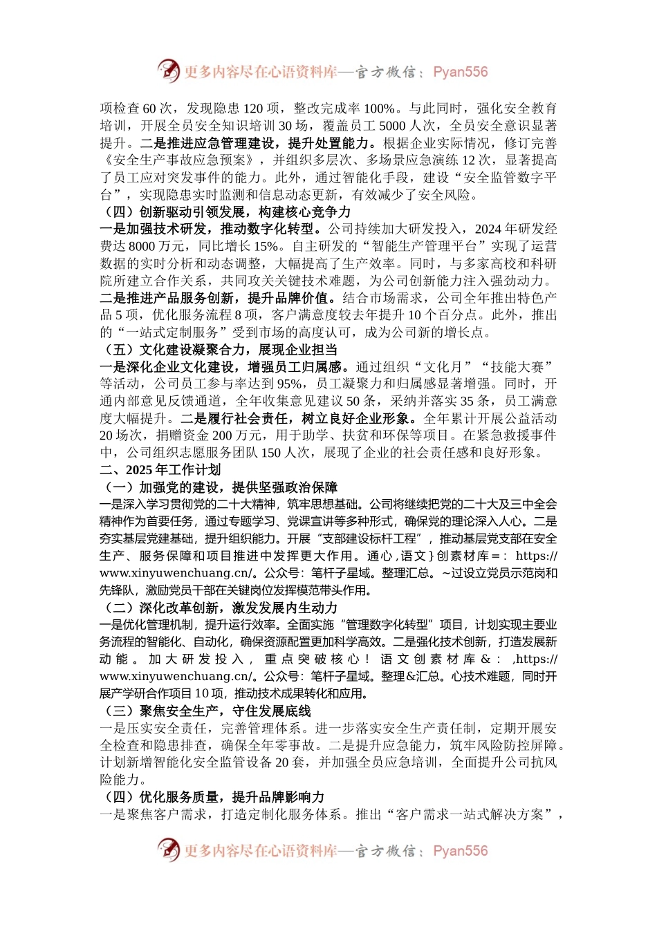 公司2024年工作总结及2025年工作计划.docx_第2页