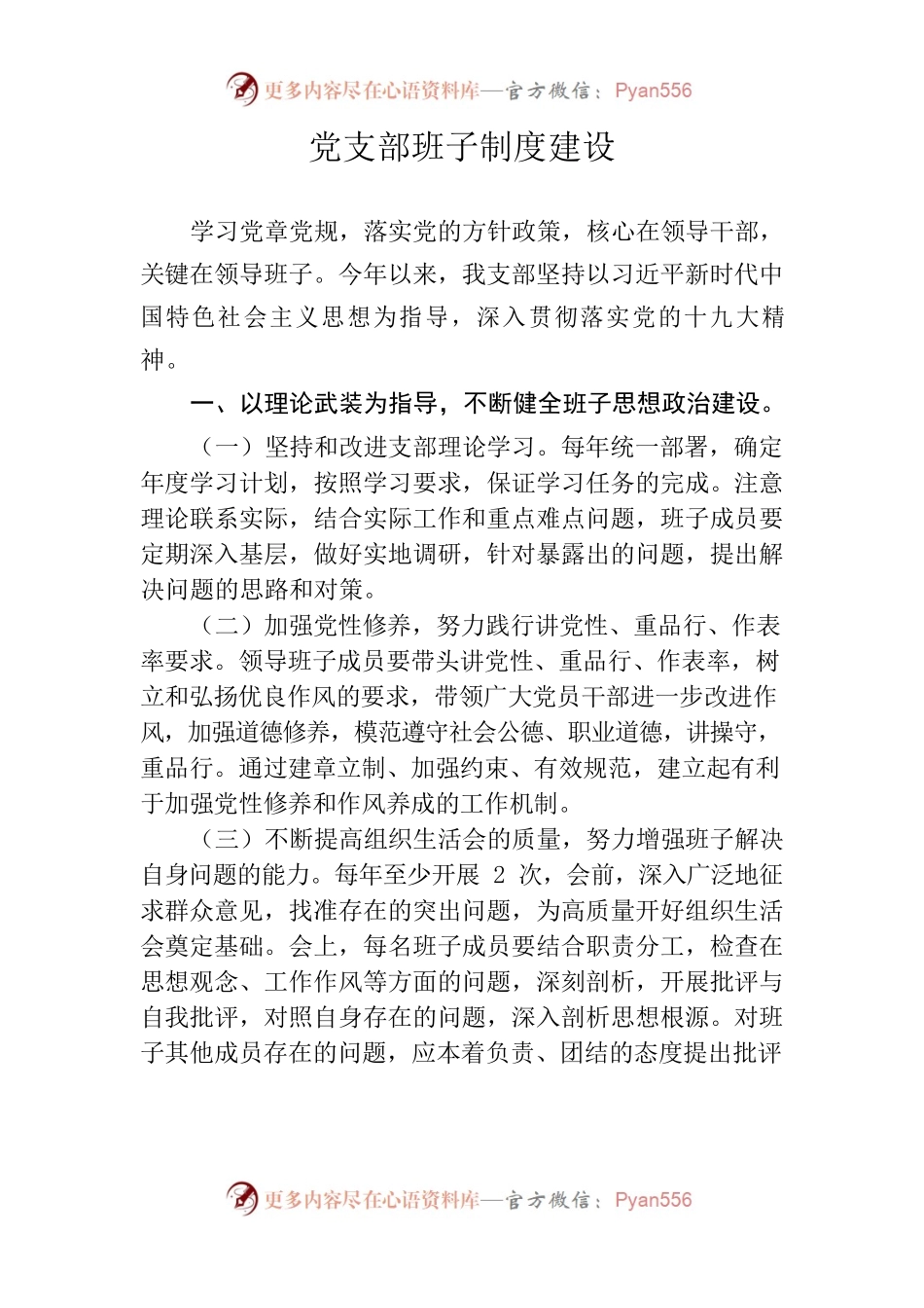 党支部班子制度建设.docx_第1页